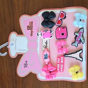 12 Pack Parisan Travel Themed Clog charms NWT
